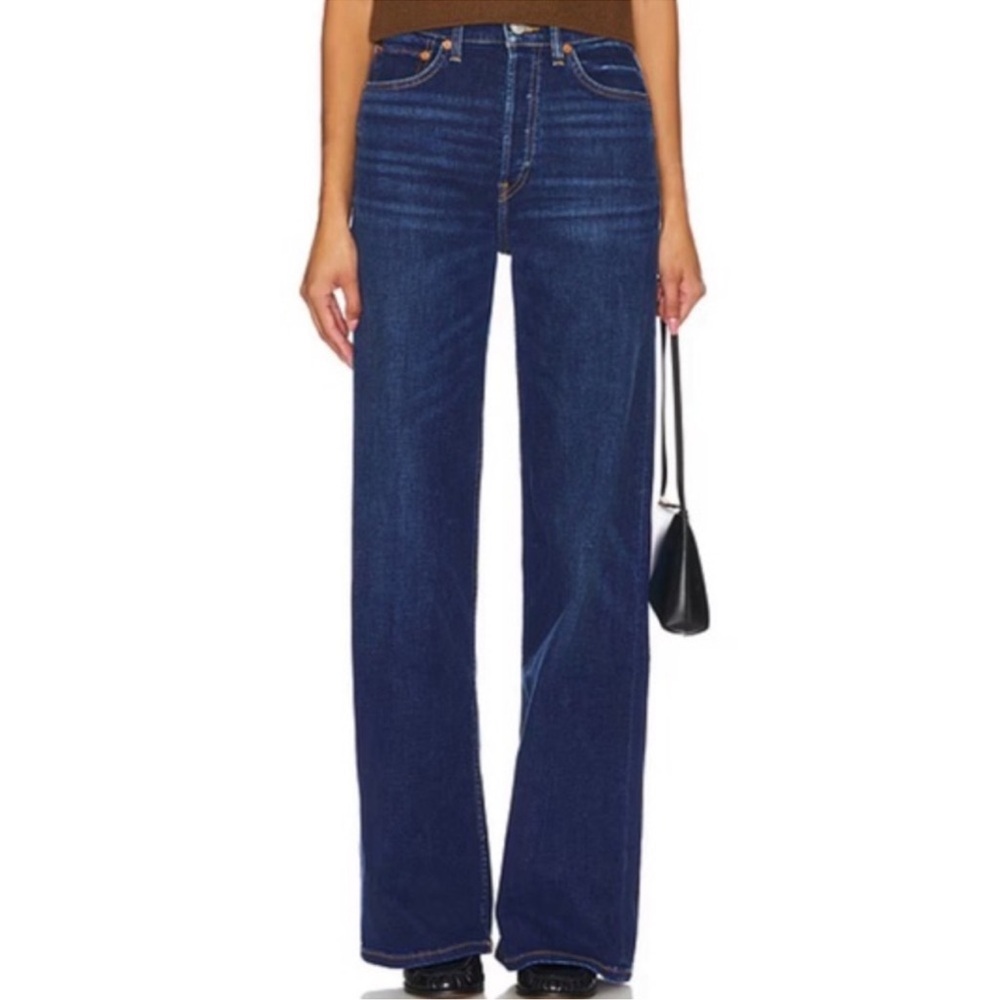 Re/Done 90s High Rise Loose Deep Faded Blu Wash